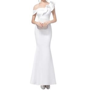 Kalinnu Trumpet Off Shoulder Ruffle Sleeve Bodycon Dress Size XL NWT